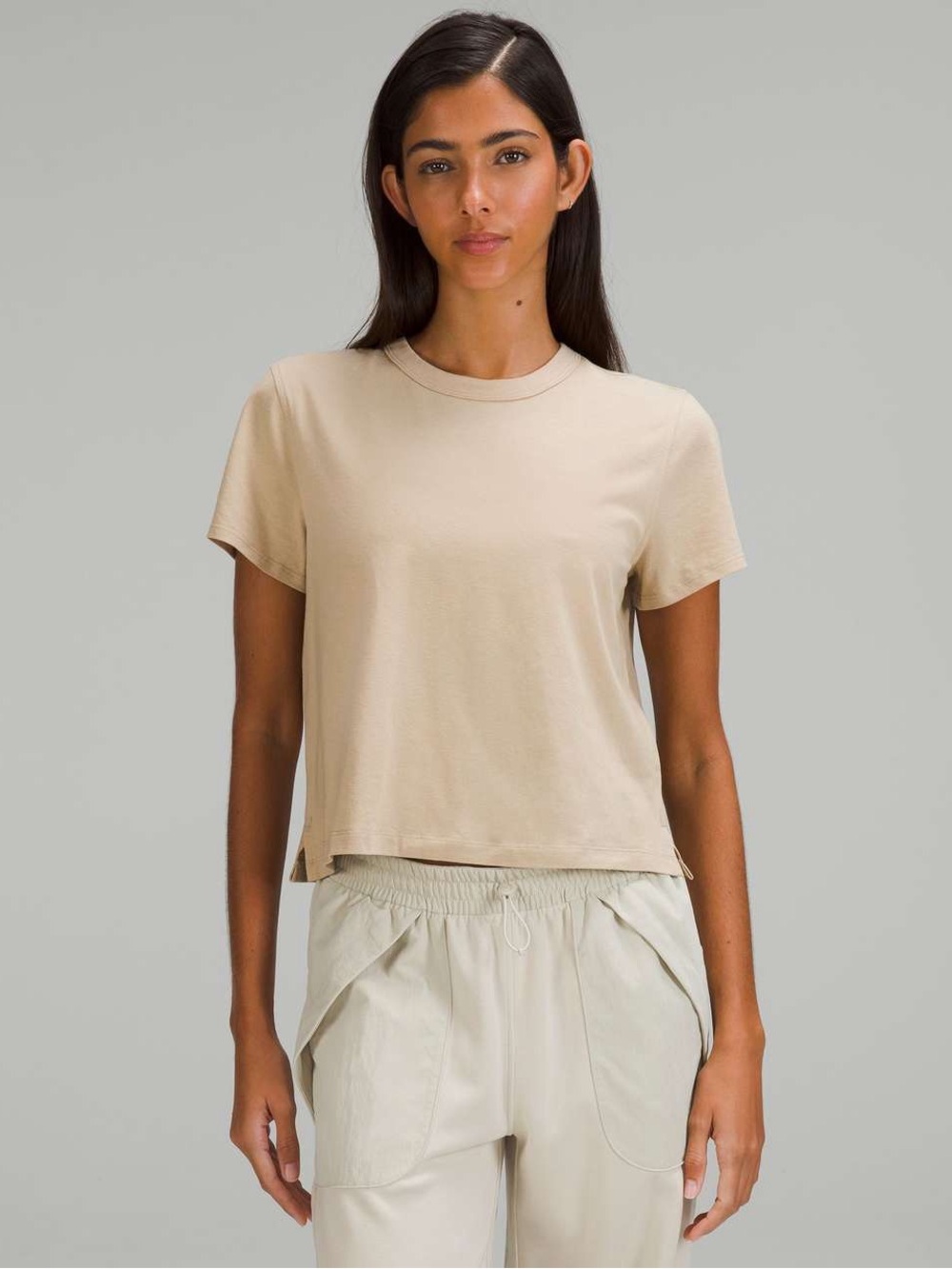 Lululemon Classic-Fit Cotton-Blend Cropped Short Sleeve Workout Run T-Shirt